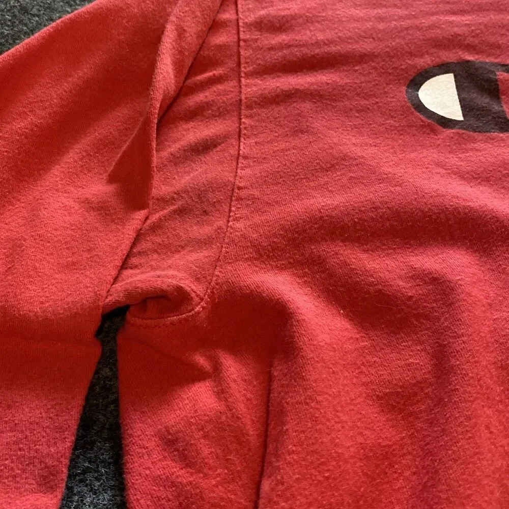 Champion Long Sleeve T-Shirt Men Size Medium Red And White - Picture 4 of 9